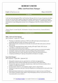 Front Desk Manager Resume Samples Qwikresume