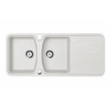 Evier A Encastrer Granit Et Resine Blanc Korona 2 Bacs Avec Egouttoir Evier Cuisine Egouttoir Evier Blanc