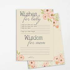 Custom Well Wishes For Baby Card Printable Baby Shower Game Etsy Wishes For Baby Cards Wishes For Baby Baby Shower Printables