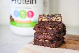 Vegan Chocolate Peanut Butter Protein Brownies Vegan Recipes Orgain Chocolate Brownies Healthy Vegan Chocolate Chocolate Peanut Butter