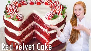 If you have to know. Easy Red Velvet Cake Recipe With Cream Cheese Frosting Strawberries Youtube