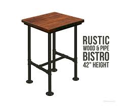 Bistro Table 42tall Bar Height Bar Table Rustic Wood Tall Kitchen Table Square Kitchen Tables Pub Table And Chairs