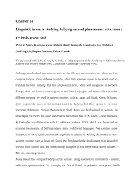 Pdf Linguistic Issues In Studying Bullying Related Phenomena Data From A Revised Cartoon Task