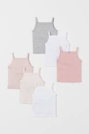 6 Pack Cotton Tank Tops Light Pink Kids H M Us