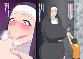 yagi no yama, translated, 1boy, 1girl, :>=, age difference, before and  after, breasts, censored, fellatio, flower, hetero, huge breasts, large  breasts, mosaic censoring, nun, oral, shota, smile 