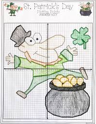 St Patricks Day Math Activity Plotting Points Mystery Picture St Patrick Day Activities Maths Activities Middle School Math Activities