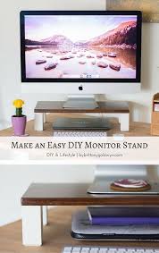 Make An Easy Diy Monitor Stand By Brittany Goldwyn Diy Lifestyle Monitor Stand Diy Monitor Stand Diy Desktop
