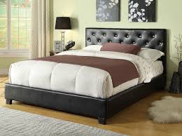 This beautifully styled bedstead is made from black faux leather, complemented perfectly by chrome feet. 300391q House Of Hampton Kulik Black Faux Leather Button Tufted Headboard Queen Bed Set