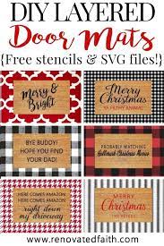 Make Layered Doormats With Fabric Interchangeable For Any Season Door Mat Door Mat Diy Front Porch Decorating