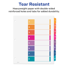 Extra wide avery 11223 dividers. Avery Ready Index 8 Tab Extra Wide Binder Dividers Multicolor Tabs 1 Set 11163 Avery Com