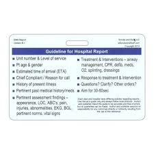 Hospital Report Guidelines W Phonetic Alphabet Horizontal Badge Card Nurse Communication Online Nursing Schools Paramedic School