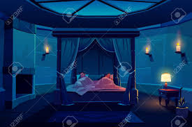 Maybe you would like to learn more about one of these? Young Couple Sleeping In Bed With Canopy In Castle Bedroom With Royalty Free Cliparts Vectors And Stock Illustration Image 129679092