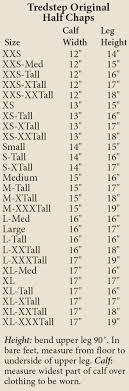 74 Curious Half Chap Size Chart