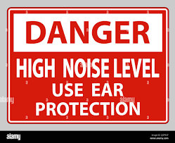 Signe de danger niveau de bruit élevé utilisez une protection auditive sur  fond blanc Image Vectorielle Stock - Alamy