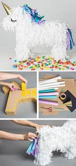 Pinata Selber Machen Einhor Aus Karton Buntes Papier Klebeband Schere Pappe Bonbons Pinata Basteln Pinata Selber Machen Piniata Basteln