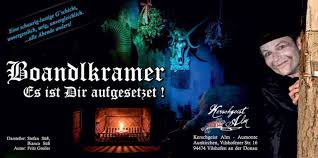 Boandlkramer, auch boanlkramer oder einfach nur boandl oder boanl, ist eine alte bairische euphemistische und allegorische bezeichnung (personifikation) für den tod. Boandlkramer Es Ist Dir Aufgesetzet Spezial Am Sa 09 03 2019 Ab 18 00 Uhr Waidler Com