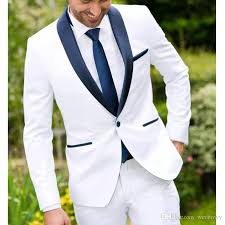 While wedding trends change every year, there's something so classic about a black and white wedding. Classic White Wedding Suits 2020 Two Piece Groomsmen Tuxedos Navy Shawl Lapel Custom Made Business Men Suits Jacket Pants From Werbowy 75 38 Dhgate Com