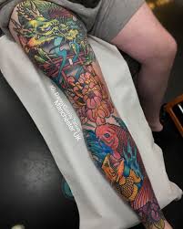 Japanese Leg Sleeve Colour Tattoo Dragon Tattoos For Men Leg Tattoos Japanese Legs