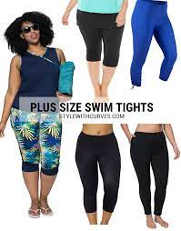 Check Out This Round Up Of Cute And Comfortable Plus Size Swim Tights With Both Sun And Chlorine Protection Plussizeswim Plus Size Swim Swim Tights Plus Size