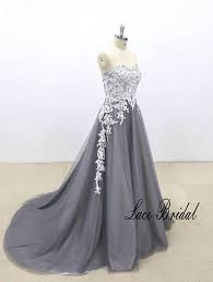 Dark Gray Tulle Wedding Dress Ivory Lace Wedding Dress With Etsy In 2020 Wedding Dresses Lace Ivory Lace Wedding Dress Tulle Wedding Dress