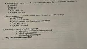 Animals cells have all of the following except: 4 Which Of The Following Structures When Chegg Com