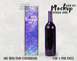 Dye Sublimation Natural Wood Wine Box Mockup Template Add Etsy Wood Wine Box Wine Box Box Mockup