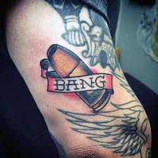 Next luxury / style, tattoos; 60 Bullet Tattoos For Men A Shot Of Design Ideas