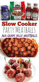 Slow Cooker Party Meatballs Recipe Also Known As Grape Jelly Meatballs This Appetizer Is Easy To Pre Party Food Meatballs Superbowl Party Food Tailgate Food