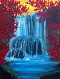 I just love the reds in the canyons and how they compliment with the bright. 40 Acrylic Painting Ideas For Beginners Brighter Craft Landscape Paintings Acrylic Easy Landscape Paintings Waterfall Paintings