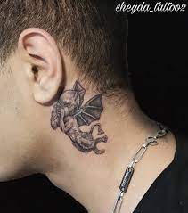 Sheyda On Instagram Angel انجام و آموزش تخصصی و حرفه ای تتو بدن در سالنی مجهز و بهداشتی تتوفرشته Neck Tattoo Neck Tattoo For Guys Creepy Tattoos