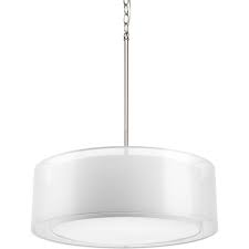 Progress Lighting Cuddle Collection 3 Light Brushed Nickel Pendant P5037 09 The Home Depot