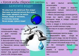 Памятка как беречь воду 6 класс