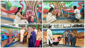 Protect Trees In Coimbatore,மரங்களை பாதுகாக்க வேண்டும் என்பதை விழிப்புணர்வு  ஏற்படுத்தும் வகையில் கோவையில் 300 அடி நீளத்திற்கு சுவர் ஓவியம்! - 300 feet  long wall painting in coimbatore to create awareness about ...