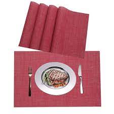 Ships free orders over $39. Solid Woven Vinyl Placemats Set Of 8 Red 18 X 12 Overstock 28167178