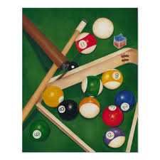 Lifelike Billiards Table With Balls And Chalk Poster Zazzle Com Abstract Canvas Painting Billiards Billiard Table
