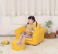 Sofá infantil com sofá de couro de PVC com pernas de plástico/poltrona  infantil estofada para crianças menores de 4 anos de idade/assento único  com ...