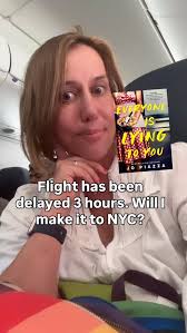 The face of an author who might miss her book launch!