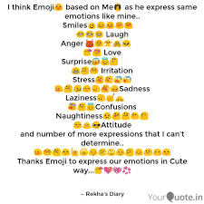 See how emoji looks on other devices and create emoji pictures! I Think Emoji Based On Quotes Writings By Rekha Ikkar Yourquote