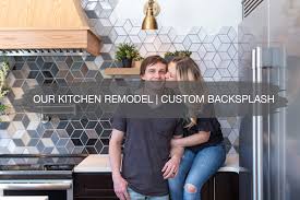 Custom made glass tiles for kitchen backsplash. Our Kitchen Remodel Custom Backsplash Construction2style
