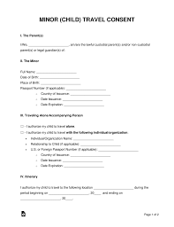 Free Minor Child Travel Consent Form Pdf Word Eforms Free Fillable Forms Child Travel Consent Form Travel Consent Form Consent Forms