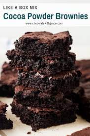 How To Make Brownies With Cocoa Powder Chocolate With Grace Recipe Cocoa Powder Brownies Homemade Brownies Easy Brownies Recipe Easy