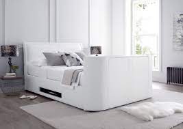 Antique white lacquer process most of our king size murphy beds are one of our most unique products. Ardwick Ottoman Media King Size Tv Bed Frame Tv Bed Store