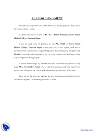 Acknowledgement Example 2 Writing Reports Handout Docsity Report Writing Internship Report Writing