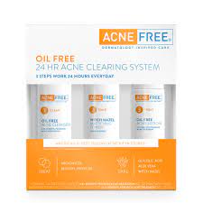 Acnefree Oil Free 24 Hr Acne Clearing System 3pc Kit Acnefree Dermatology Inspired Care