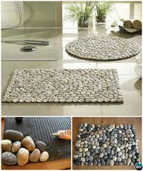Diy Pebble Bath Mat Rug Instruction 20 No Crochet Diy Rug Ideas Projects Diy Teppiche Diy Bader Diy Teppich