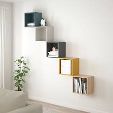 Eket Wall Mounted Storage Combination Multicolour 2 Ikea In 2021 Cube Wall Shelf Ikea Wall Shelves Wall Shelves Bedroom