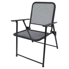 Mesh office chair with black arms and single lever mechanism. Metal Mesh Folding Patio Chair Threshold Folding Chair Outdoor Folding Chairs Patio Chairs
