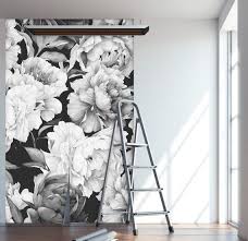 Bedroom Black And White Floral Wallpaper Removable Peel N Stick Wallpaper Self Adhesive Wall Etsy In 2020 Peal And Stick Wallpaper Floral Wallpaper Bedroom Wallpaper