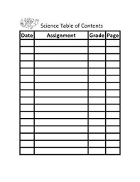 Science Interactive Notebook Table Of Contents Interactive Science Notebook Interactive Journals Interactive Notebooks
