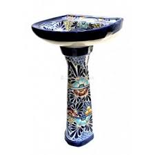 mexican talavera pedestal sink cancun